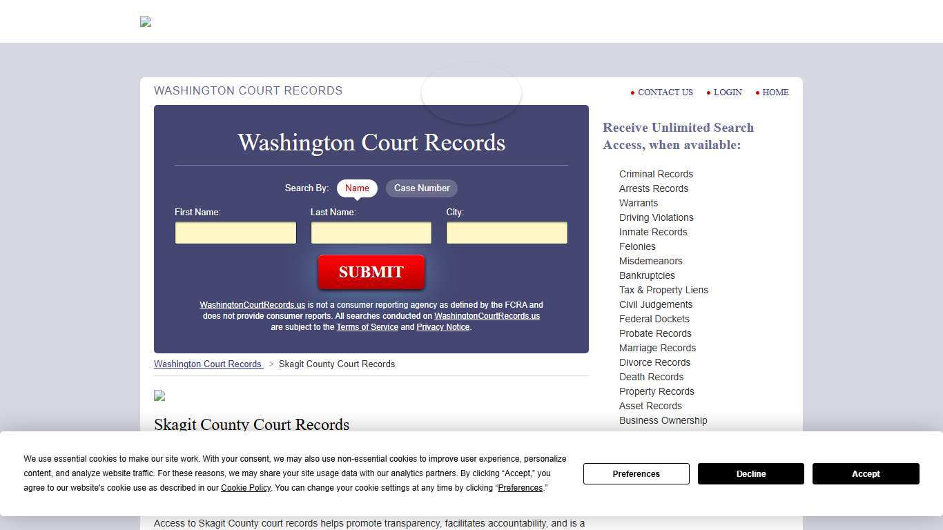 Skagit County Court Records | WashingtonCourtRecords.us
